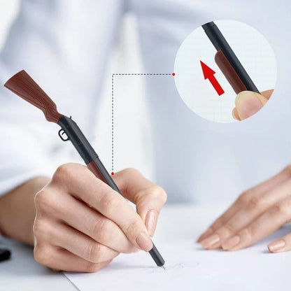 Gun Shaped Ballpoint Pens Set of 5 Unique Smooth Writing Novelty Office Pens
