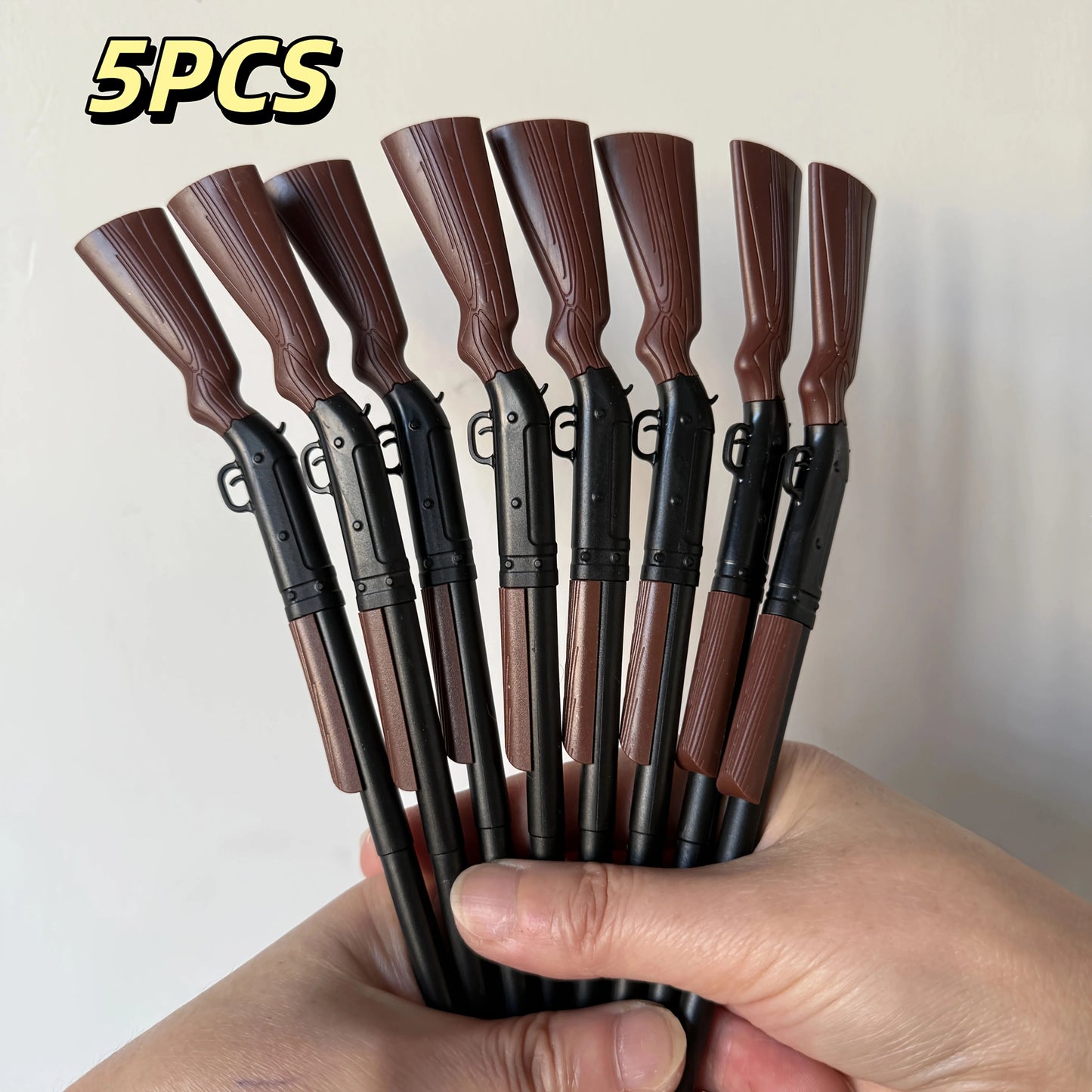 Gun Shaped Ballpoint Pens Set of 5 Unique Smooth Writing Novelty Office Pens