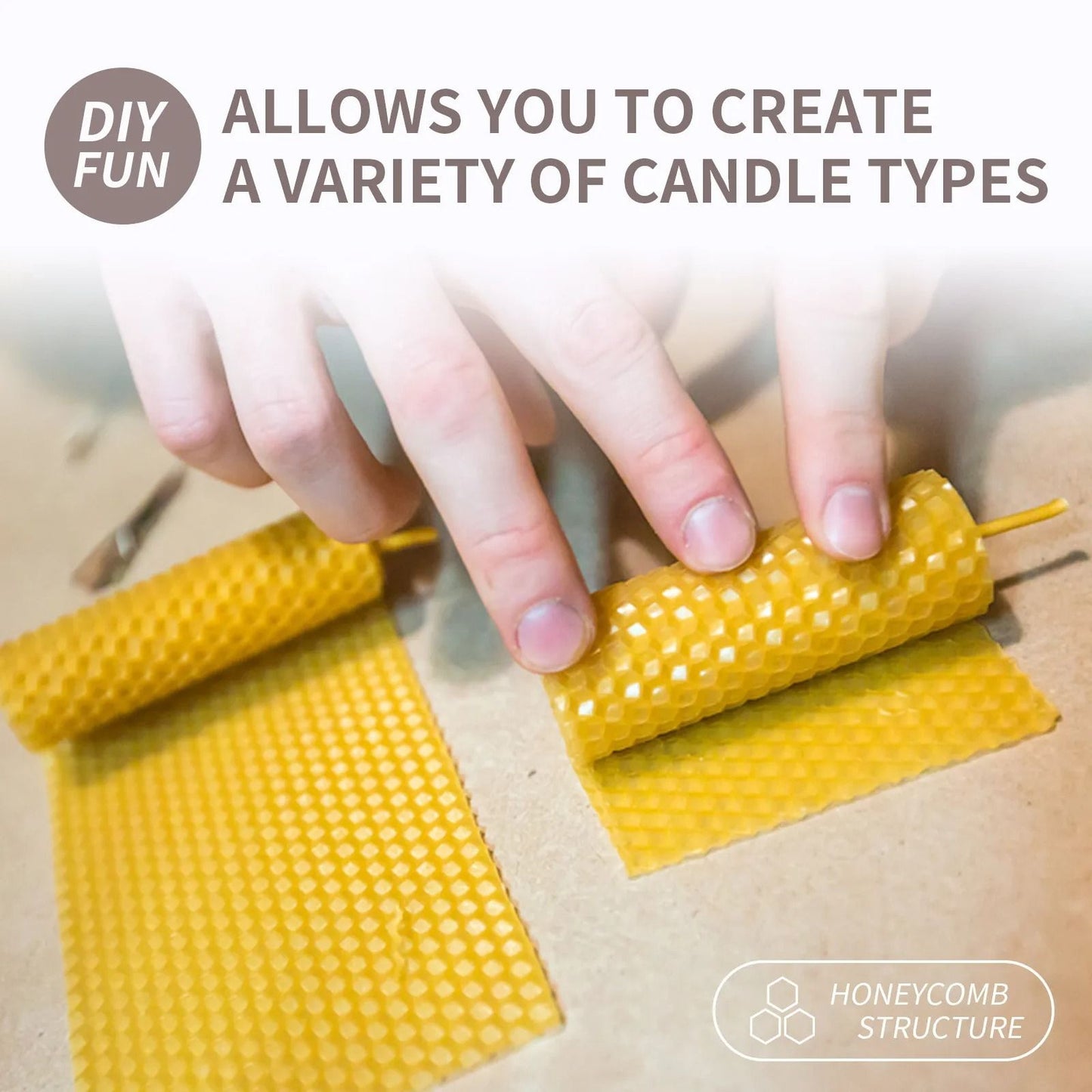 Natural Beeswax Candles Set 10 Pieces Handmade No Fragrance