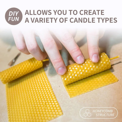 Natural Beeswax Candles Set 10 Pieces Handmade No Fragrance