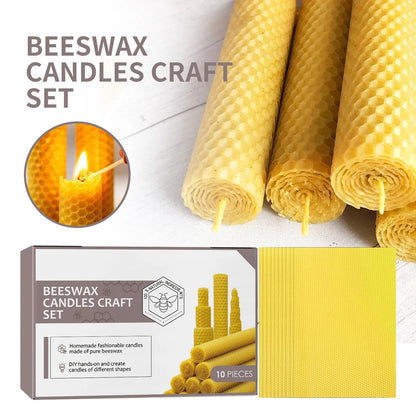 Natural Beeswax Candles Set 10 Pieces Handmade No Fragrance
