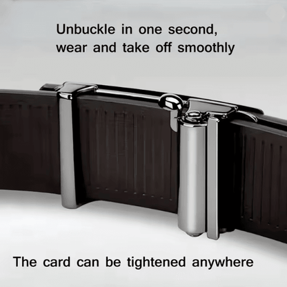 AutoLock Classic Mens PU Leather Belt Automatic Buckle Dress Belt