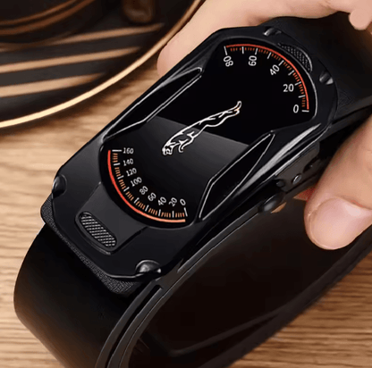 AutoLock Classic Mens PU Leather Belt Automatic Buckle Dress Belt