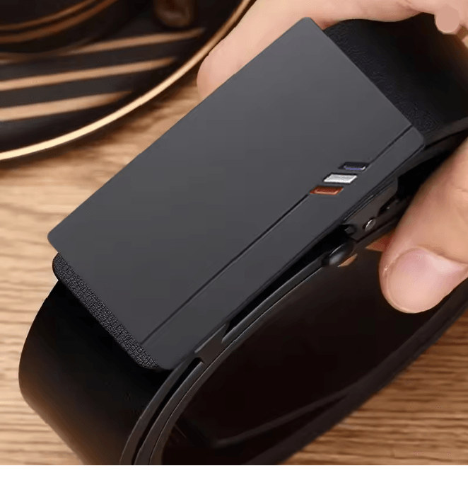 AutoLock Classic Mens PU Leather Belt Automatic Buckle Dress Belt