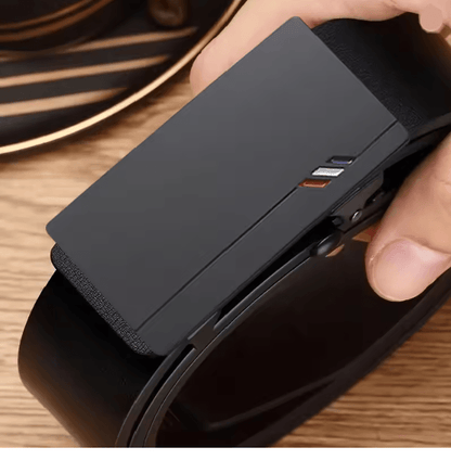 AutoLock Classic Mens PU Leather Belt Automatic Buckle Dress Belt