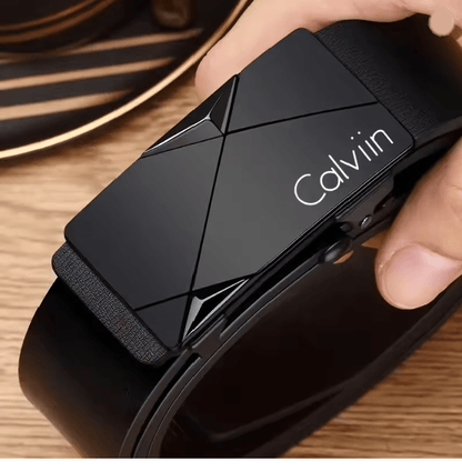 AutoLock Classic Mens PU Leather Belt Automatic Buckle Dress Belt