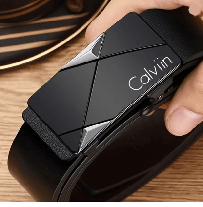 AutoLock Classic Mens PU Leather Belt Automatic Buckle Dress Belt