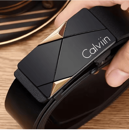 AutoLock Classic Mens PU Leather Belt Automatic Buckle Dress Belt
