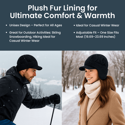 Thermal Knit Winter Hat Built for Freezing Days, Thick Insulated Beanie with Soft Lining