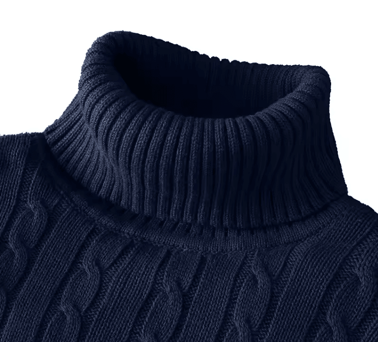 Men's Turtleneck Sweater Casual Knitted Rollneck Warm Jumper
