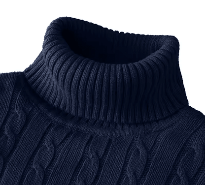 Men's Turtleneck Sweater Casual Knitted Rollneck Warm Jumper