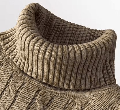 Men's Turtleneck Sweater Casual Knitted Rollneck Warm Jumper