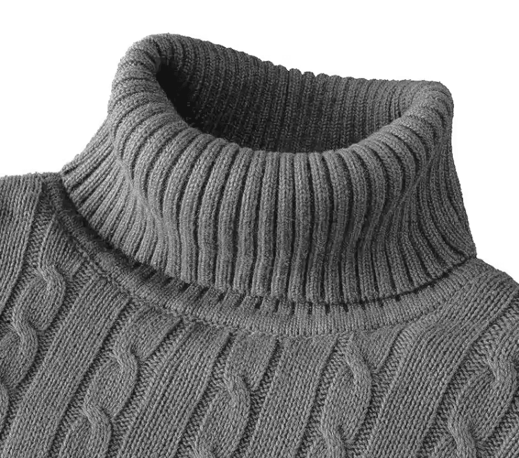 Men's Turtleneck Sweater Casual Knitted Rollneck Warm Jumper