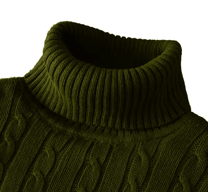 Men's Turtleneck Sweater Casual Knitted Rollneck Warm Jumper