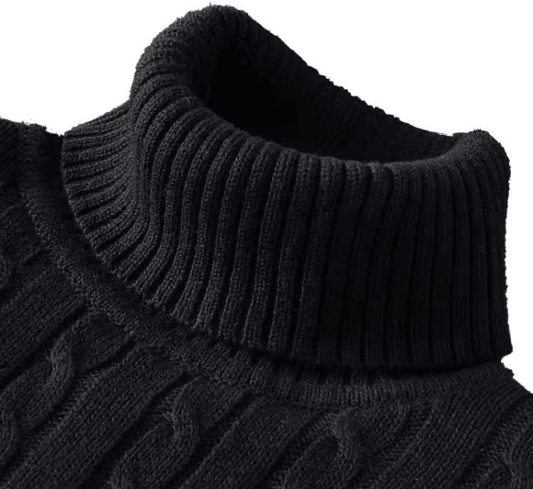 Men's Turtleneck Sweater Casual Knitted Rollneck Warm Jumper