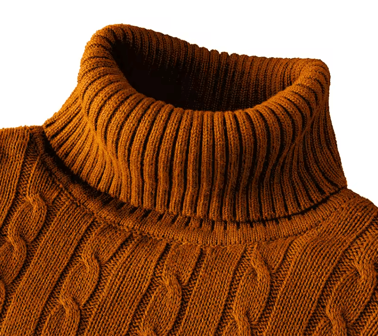 Men's Turtleneck Sweater Casual Knitted Rollneck Warm Jumper