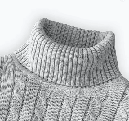 Men's Turtleneck Sweater Casual Knitted Rollneck Warm Jumper