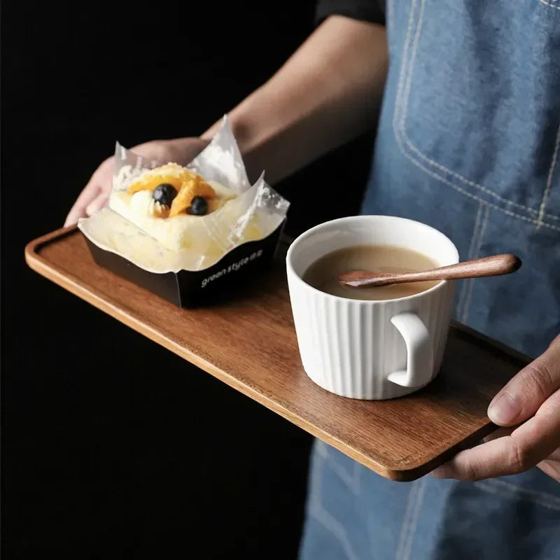 Rectangular Wooden Platters for Food, Long Charcuterie Board, Acacia Wood Serving Tray for Party Home Decor