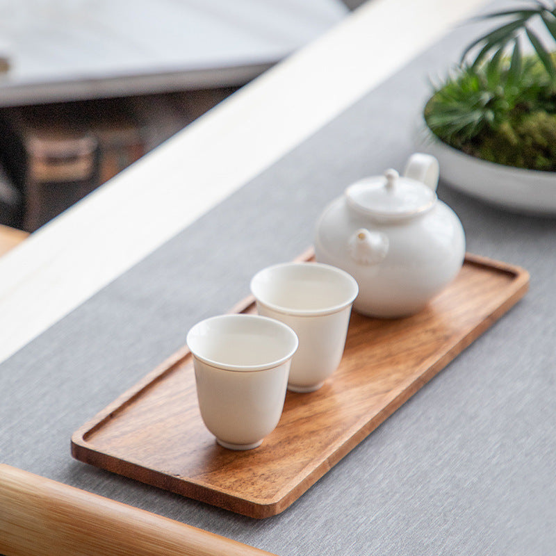 Rectangular Wooden Platters for Food, Long Charcuterie Board, Acacia Wood Serving Tray for Party Home Decor
