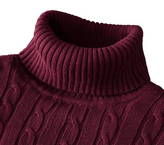 Men's Turtleneck Sweater Casual Knitted Rollneck Warm Jumper