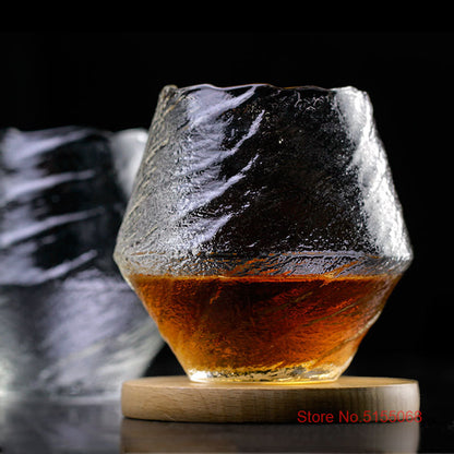 Hammer Pattern Whisky Cup, Hazy Air Wine Glass Snowflakes, Falling Whiskey Tumbler Brandy Wineglass Gift