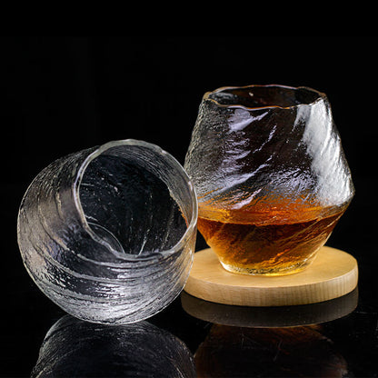 Hammer Pattern Whisky Cup, Hazy Air Wine Glass Snowflakes, Falling Whiskey Tumbler Brandy Wineglass Gift