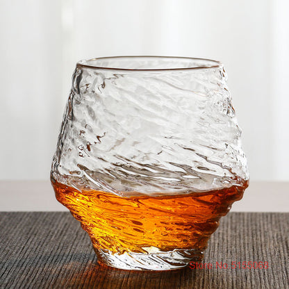 Hammer Pattern Whisky Cup, Hazy Air Wine Glass Snowflakes, Falling Whiskey Tumbler Brandy Wineglass Gift