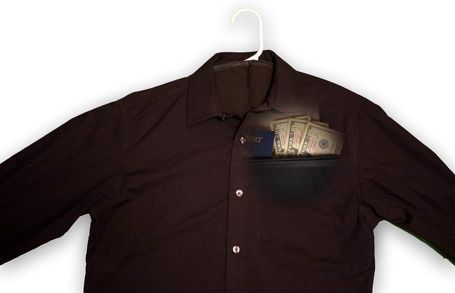 Hidden Pocket Safe Hanger Diversion Safe, Fits Under Hanging Clothes to Hide Valuables Securely at Home or Travelora