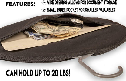 Hidden Pocket Safe Hanger Diversion Safe, Fits Under Hanging Clothes to Hide Valuables Securely at Home or Travelora