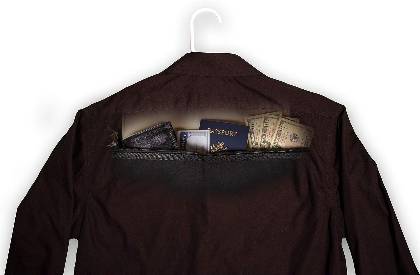 Hidden Pocket Safe Hanger Diversion Safe, Fits Under Hanging Clothes to Hide Valuables Securely at Home or Travelora