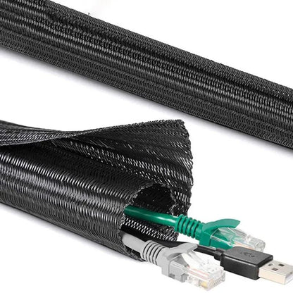 3M Expandable Braided Cable Sleeve 19 mm – Black PET Wire Protection & Cable Management Tubing