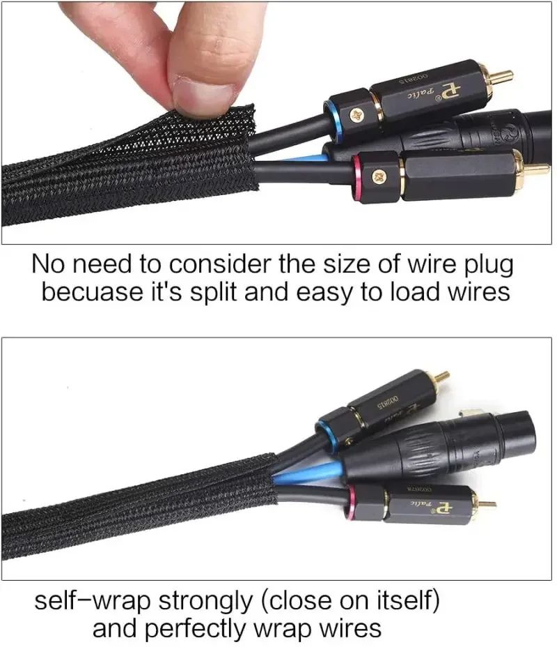 3M Expandable Braided Cable Sleeve 19 mm – Black PET Wire Protection & Cable Management Tubing
