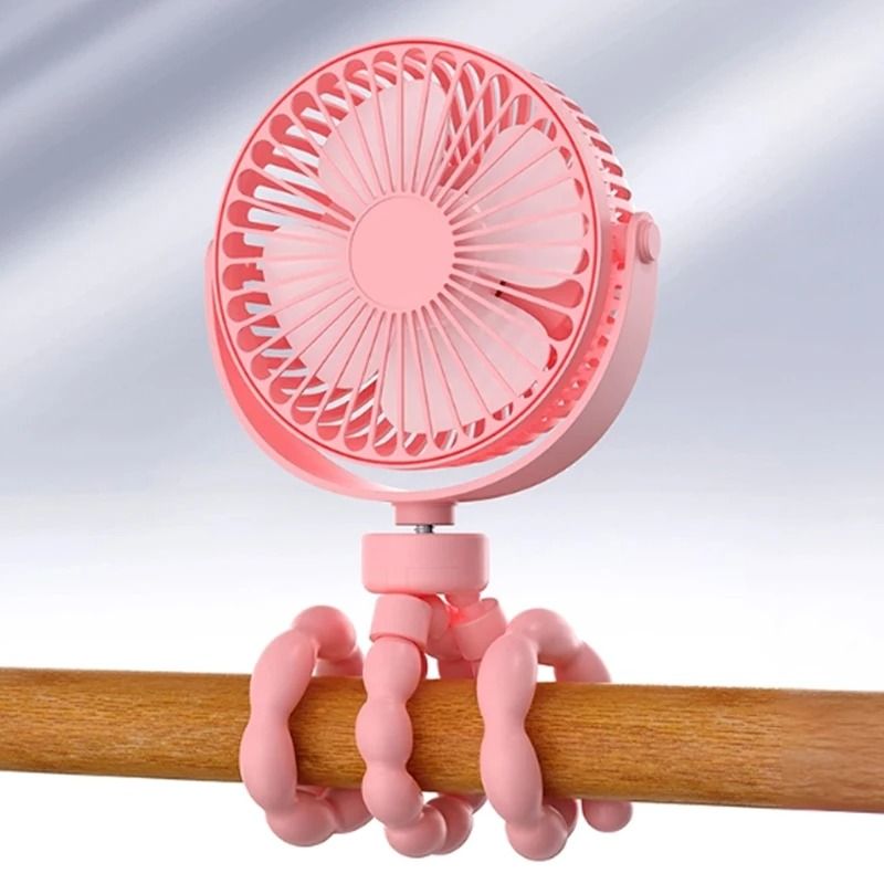 Portable Clip On Baby Fan with Flexible Tripod USB Rechargeable