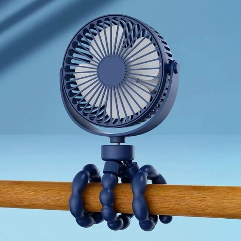 Portable Clip On Baby Fan with Flexible Tripod USB Rechargeable