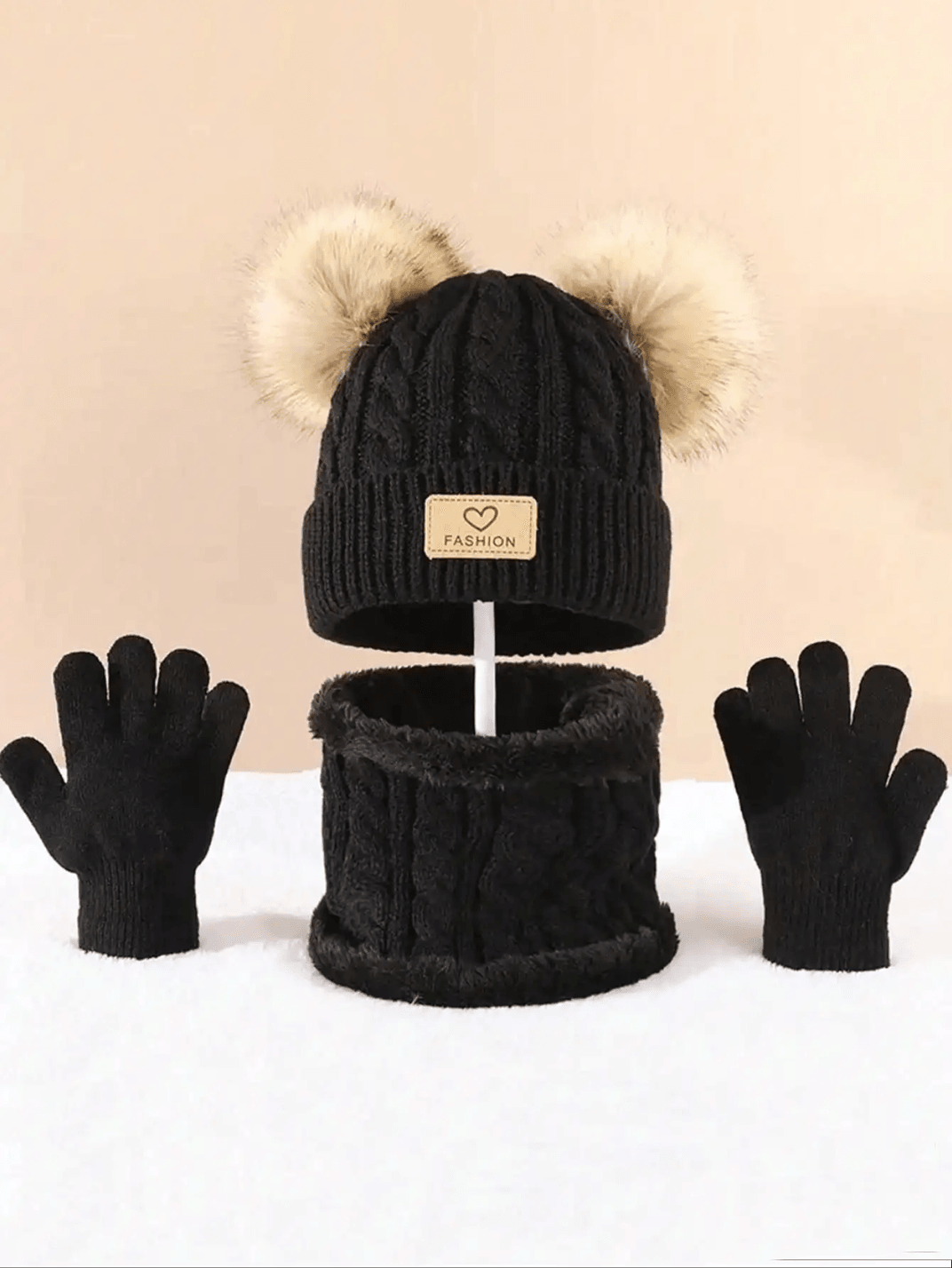 WarmNest Kids Winter Hat Scarf Gloves Set Cozy Cold Weather Accessories
