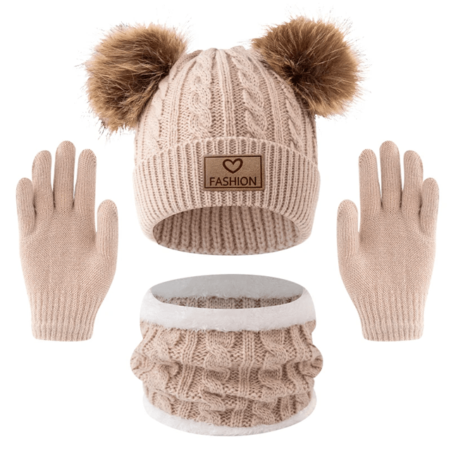 WarmNest Kids Winter Hat Scarf Gloves Set Cozy Cold Weather Accessories