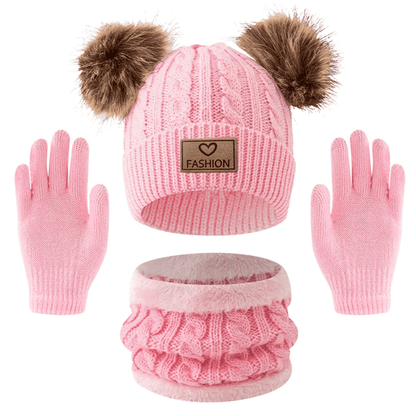 WarmNest Kids Winter Hat Scarf Gloves Set Cozy Cold Weather Accessories