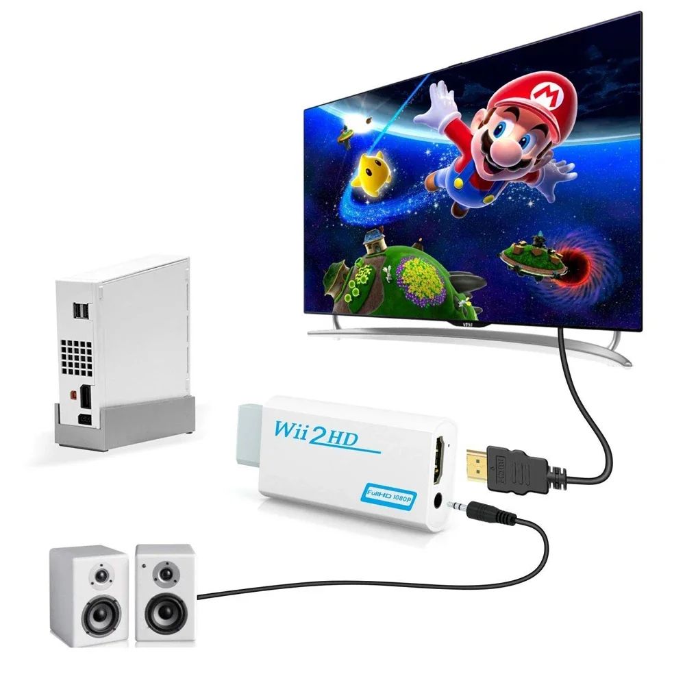 Wii to HDMI 1080P Converter Adapter for Full HD TV & Monitor
