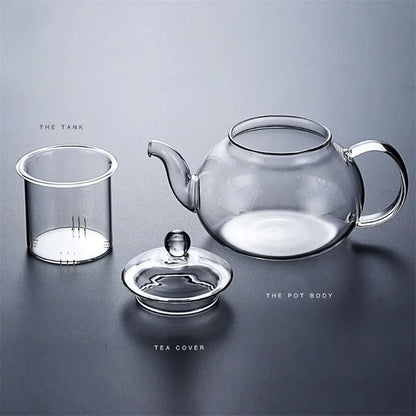 Heat Resistant Glass Teapot With Built In Filter