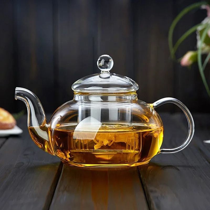 Heat Resistant Glass Teapot With Built In Filter