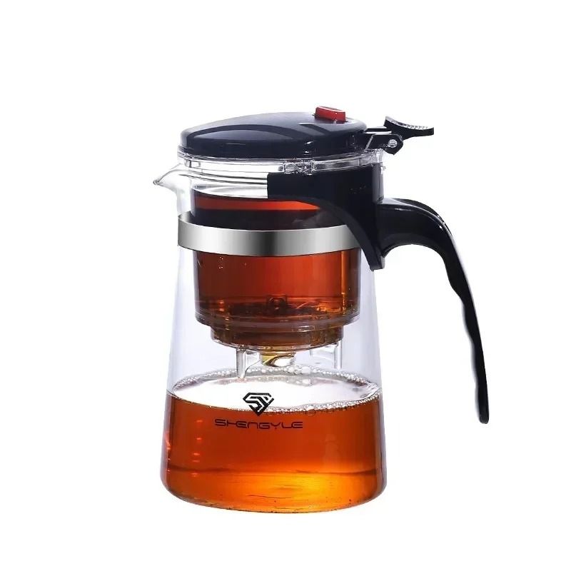 Press Filter Glass Teapot With Water Separation System