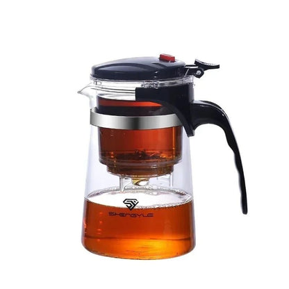 Press Filter Glass Teapot With Water Separation System