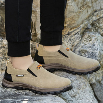 Slip-On Waterproof Hiking Shoes for Men, Casual Mountain Climbing Shoes, Wear-Resistant Spring Outdoor Sneakers