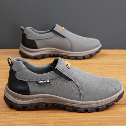 Slip-On Waterproof Hiking Shoes for Men, Casual Mountain Climbing Shoes, Wear-Resistant Spring Outdoor Sneakers