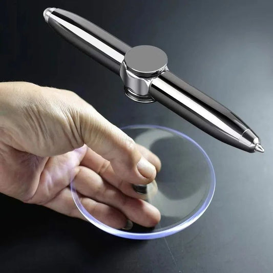 Fashionable Office Supplies LED Pen Fingertip Gyro Rotating Decompression Metal Ballpoint Pen