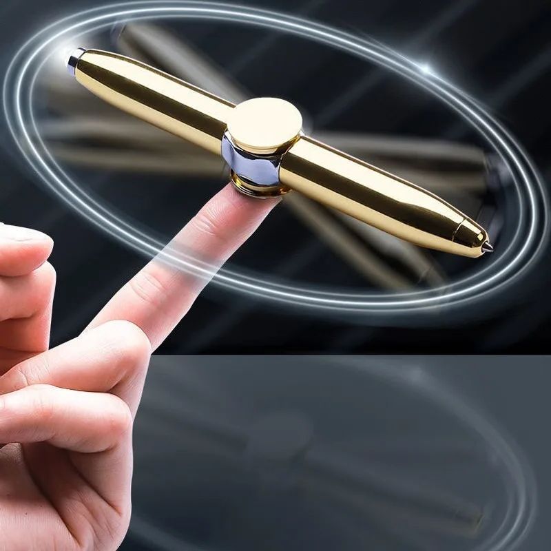 Fashionable Office Supplies LED Pen Fingertip Gyro Rotating Decompression Metal Ballpoint Pen