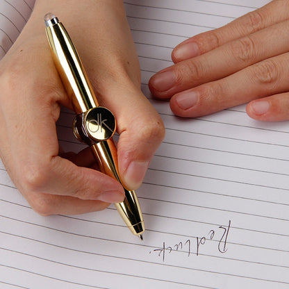 Fashionable Office Supplies LED Pen Fingertip Gyro Rotating Decompression Metal Ballpoint Pen