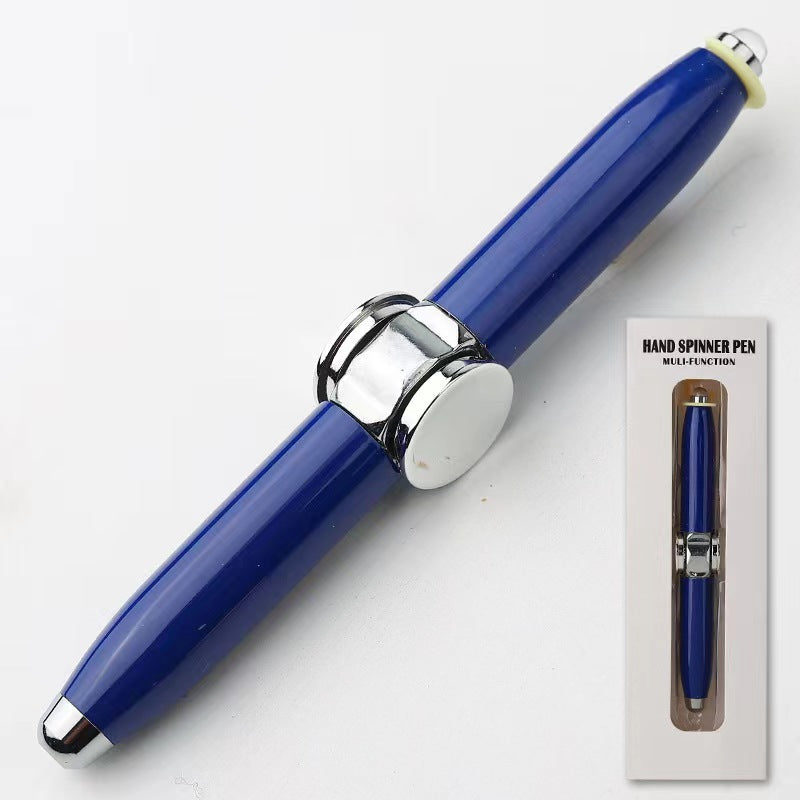 Fashionable Office Supplies LED Pen Fingertip Gyro Rotating Decompression Metal Ballpoint Pen