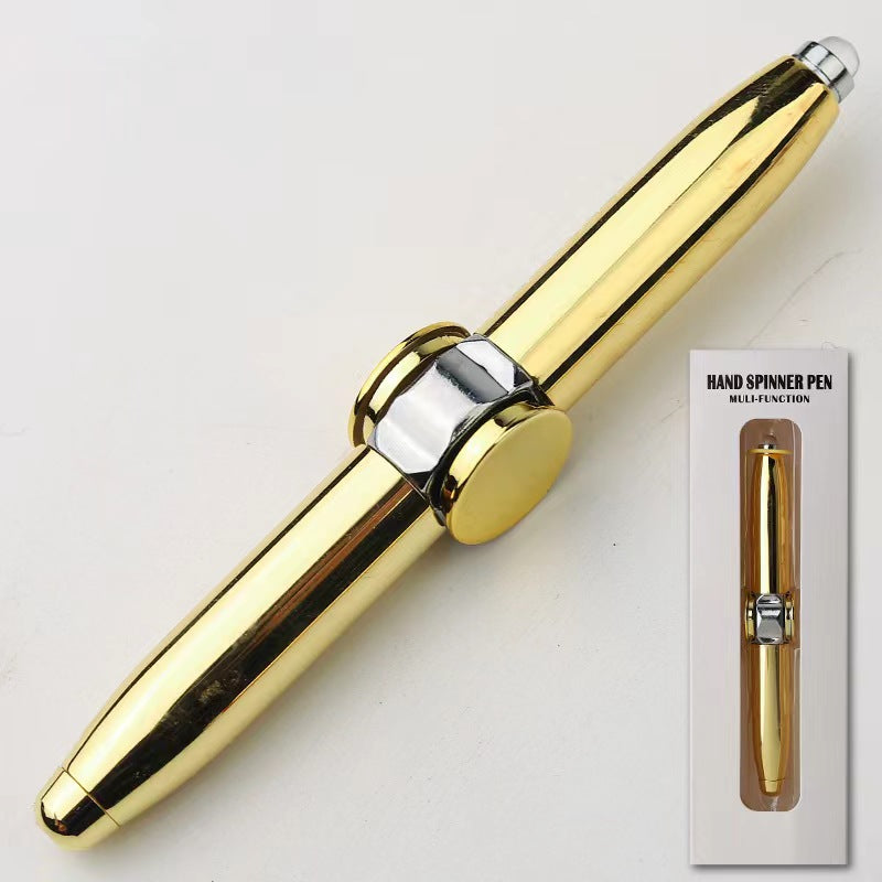 Fashionable Office Supplies LED Pen Fingertip Gyro Rotating Decompression Metal Ballpoint Pen