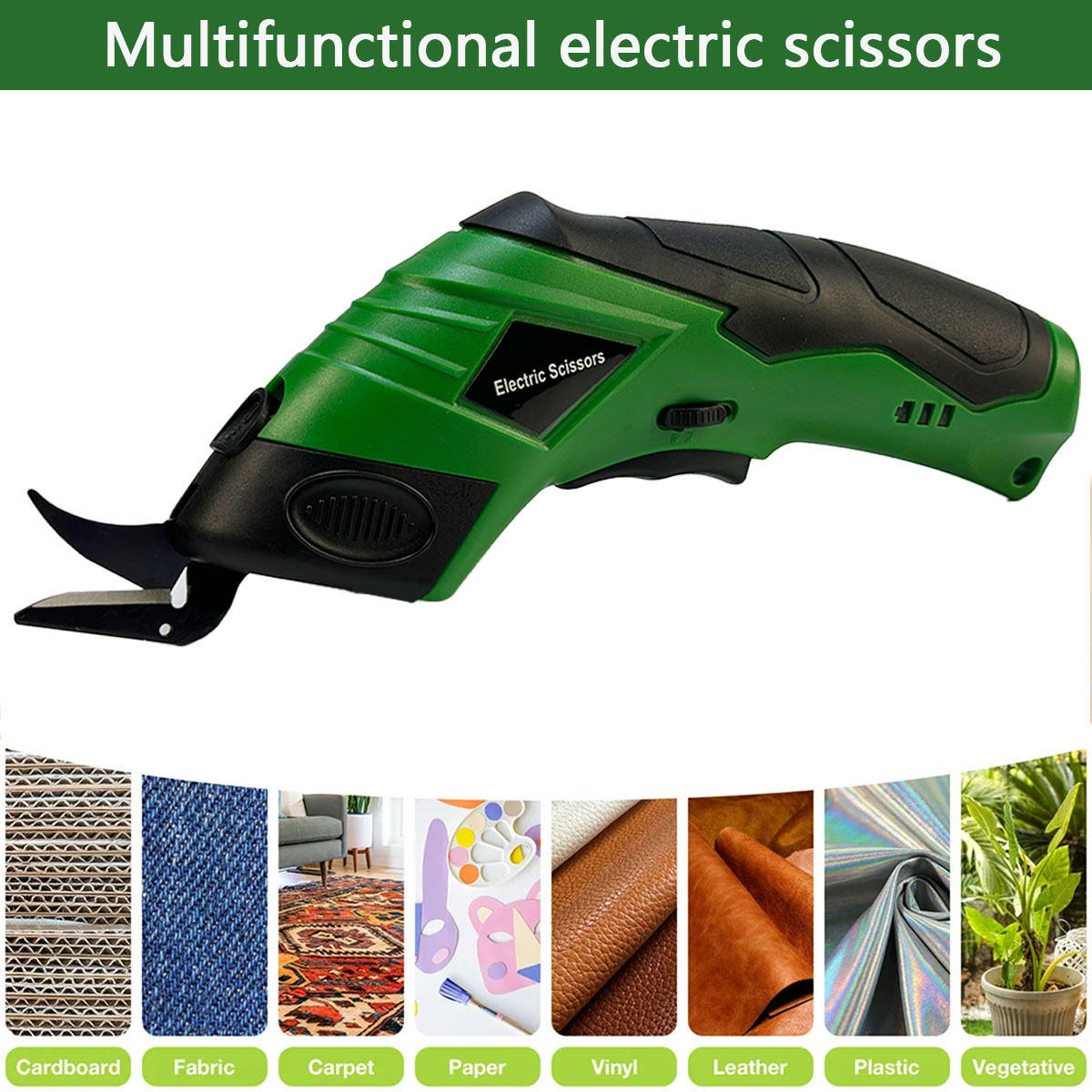 Cordless Electric Scissors, USB Rechargeable, Sewing, Leather Cardboard Cutting Tools, Tufting Scissors for Home Use